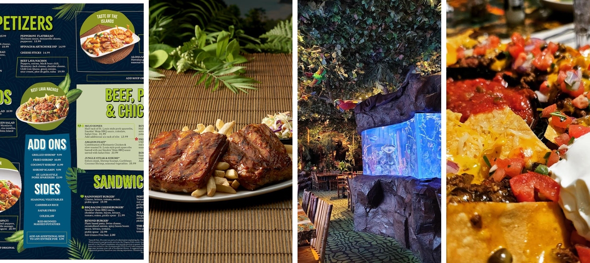 Rainforest Cafe Menu